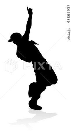 Singer Pop Country or Rock Star Silhouette 48865957