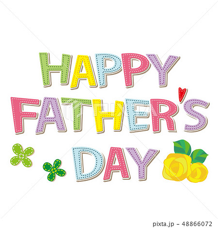 父の日 文字素材 薔薇 ワッペン アップリケのイラスト素材