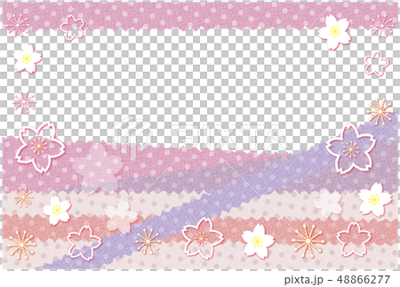 水玉生地の背景素材 ポストカード パステルカラー ピンク 桜のイラスト素材