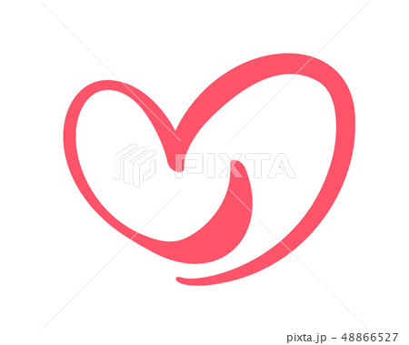 Hand drawn Heart love sign. Romantic calligraphy vector illustration icon symbol for t-shirt 48866527
