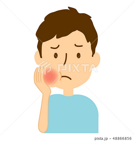 虫歯大人男性ちょっと腫れてる 48866856