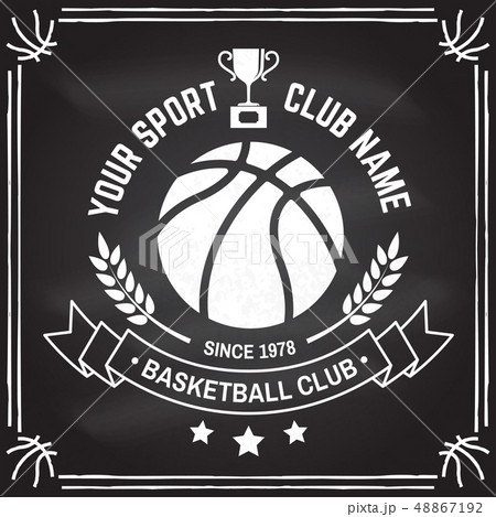 Basketball sport club badge. Vector illustration. Concept for shirt, stamp or tee. Vintage 48867192