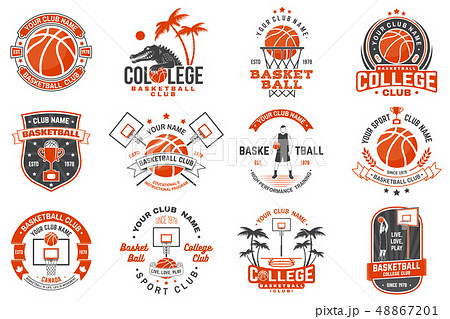 Set Of Basketball Club Badge Vector Concept のイラスト素材 4671