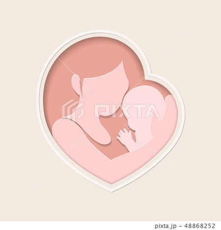 Mother holding her little baby in heart shaped Mother holding her little baby in heart shaped 48868252