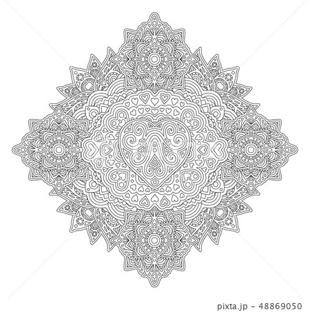 Coloring book page with abstract linear pattern Coloring book page with abstract linear pattern 48869050