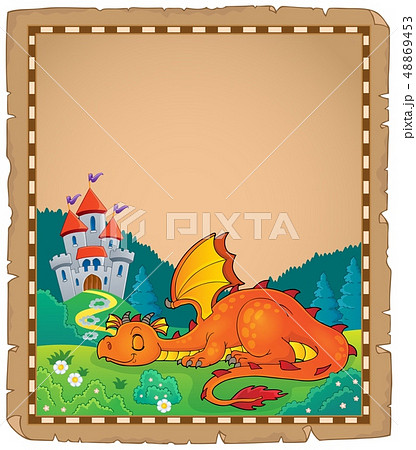 Sleeping dragon theme parchment 2 Sleeping dragon theme parchment 2 48869453