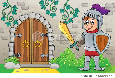 Knight by old door theme image 1 Knight by old door theme image 1 48869477