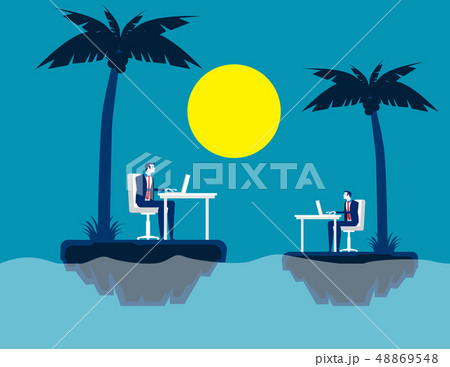 Business people working on islands. Concept 48869548
