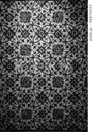 Decorative tiles (or azulejos) in a wall in the 48870433