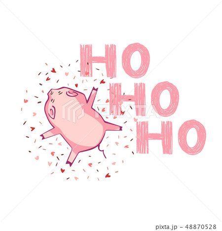 Cute pig with creative 2019 New Year lettering.