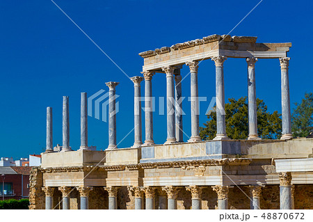 Classic Roman amphitheater located in Merida Classic Roman amphitheater located in Merida 48870672