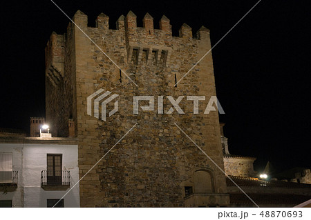 Tower of the Bujaco in the Main Square of Caceres 48870693