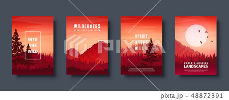 Mountains and forest. Wild nature landscape. Travel and adventure.Panorama. Into the woods. Horizon 48872391