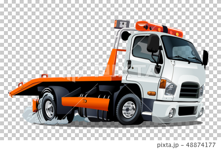 Cartoon tow truck isolated on white background Cartoon tow truck isolated on white background 48874177
