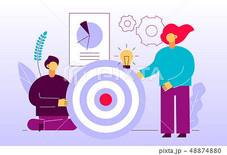 Vector teamwork and business strategy  48874880