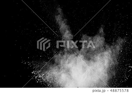 Bizarre forms of white powder explosion cloud Bizarre forms of white powder explosion cloud 48875578