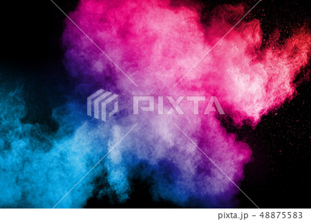 White powder explosion isolated on black 48875583