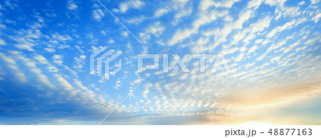 Sunrise sky panorama with clouds 48877163