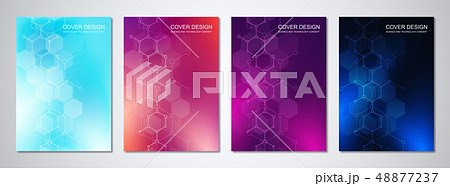 Vector templates for cover or brochure, with molecular structures and chemical engineering. Science Vector templates for cover or brochure, with molecular structures and chemical engineering. Science 48877237