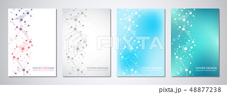 Vector templates for cover or brochure, with molecules background and neural network. Abstract Vector templates for cover or brochure, with molecules background and neural network. Abstract 48877238