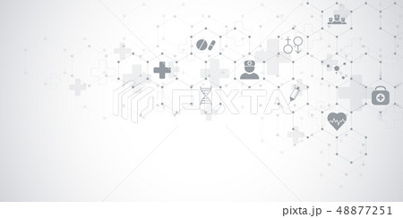 Abstract medical background with flat icons and symbols. Concepts and ideas for healthcare Abstract medical background with flat icons and symbols. Concepts and ideas for healthcare 48877251