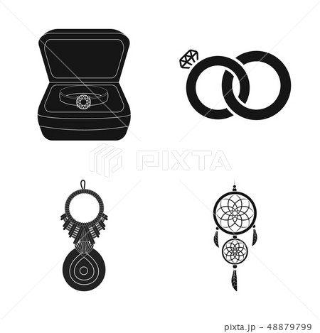 Isolated object of jewelery and necklace sign. Collection of jewelery and pendent vector icon for Isolated object of jewelery and necklace sign. Collection of jewelery and pendent vector icon for 48879799