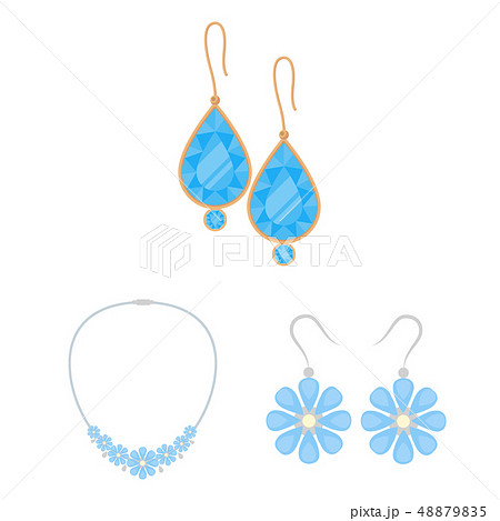 Vector design of jewelery and necklace logo. Collection of jewelery and pendent stock vector 48879835