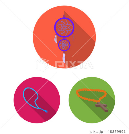 Vector design of jewelery and necklace icon. Set of jewelery and pendent stock vector illustration. 48879991