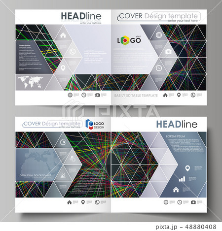 Business templates for square design bi fold brochure, magazine, flyer, booklet or report. Leaflet 48880408