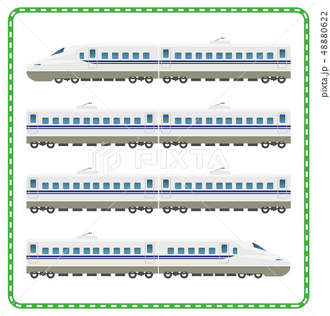 鉄道 電車のイラスト アイコン 新幹線の車両の横向イラスト ベクターデータのイラスト素材