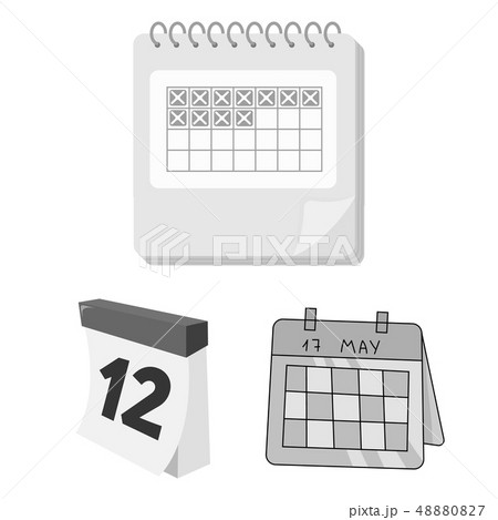 Isolated object of calendar and mark symbol. Set of calendar and week vector icon for stock. 48880827