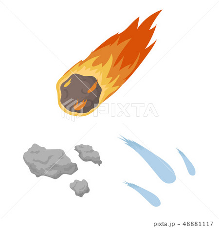 Vector illustration of shooting and fire icon. Collection of shooting and asteroid stock vector 48881117