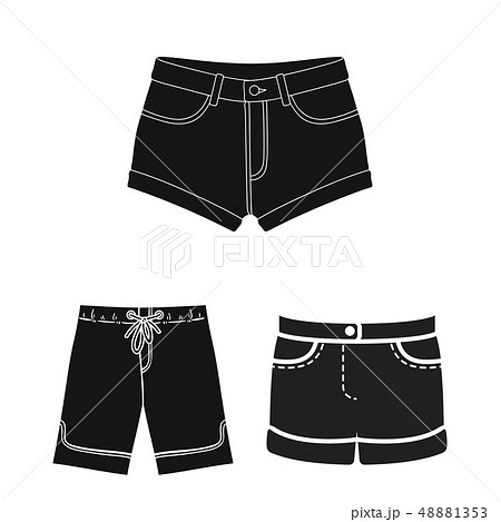 Vector design of short and summer  sign. Set of short and apparel vector icon for stock. 48881353