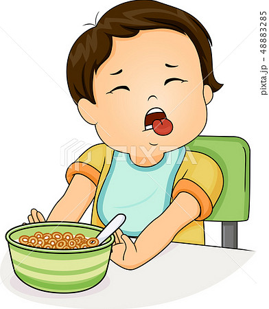 Kid Toddler Boy Push Food Illustration 48883285