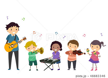 Stickman Kids Teacher Music Instruments 48883346