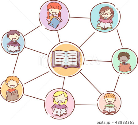 Stickman Kids Book Discussion Illustration 48883365