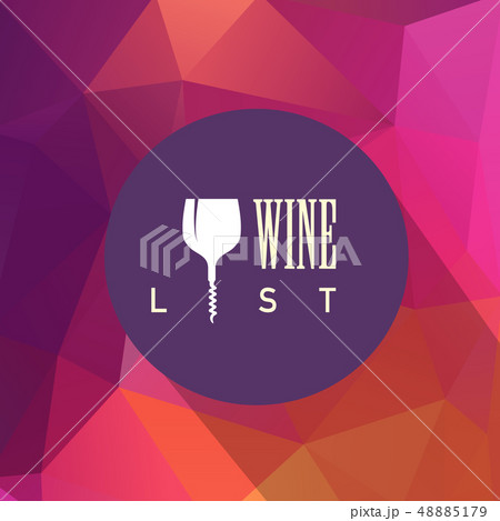 Cool flat wine or winery logo on triangle pattern Cool flat wine or winery logo on triangle pattern 48885179