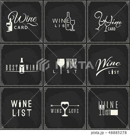 Wine logo set on vintage blackboard background 48885278