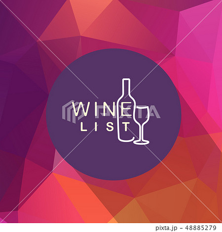 Cool flat wine or winery logo on triangle pattern 48885279