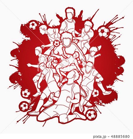 Soccer player team composition illustration vector Soccer player team composition illustration vector 48885680