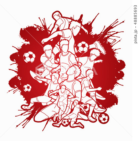 Soccer player team composition illustration vector 48885693