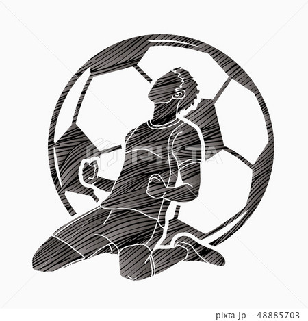 Soccer player the winner action graphic vector 48885703
