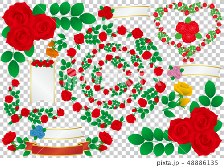 ベクター イラスト デザイン Ai Eps フレーム 飾り ラベル バラ 花 植物 愛 記念日 高級のイラスト素材
