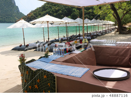 Beach bar, Buffet soft drink or beverage Beach bar, Buffet soft drink or beverage 48887116