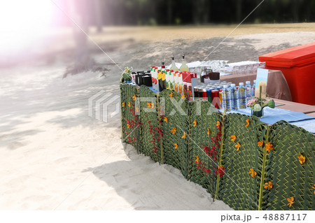 Beach bar, Buffet soft drink or beverage Beach bar, Buffet soft drink or beverage 48887117