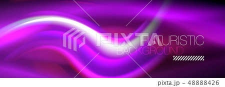 Fluid colors mixing glowing neon wave background, holographic texture 48888426
