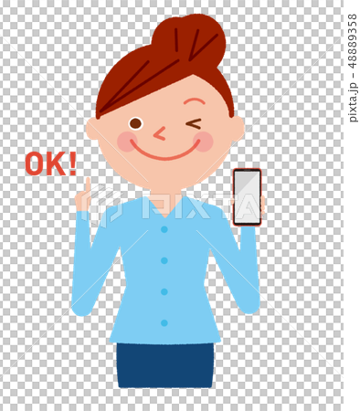 Smartphone show woman illustration vector Smartphone show woman illustration vector 48889358