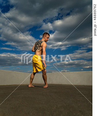 Tricking on the street. Martial arts 48889762