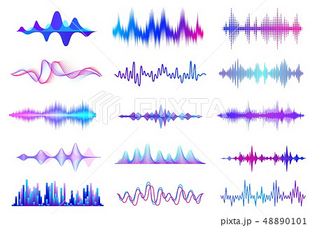 Sound Waves Frequency Audio Waveform Music のイラスト素材