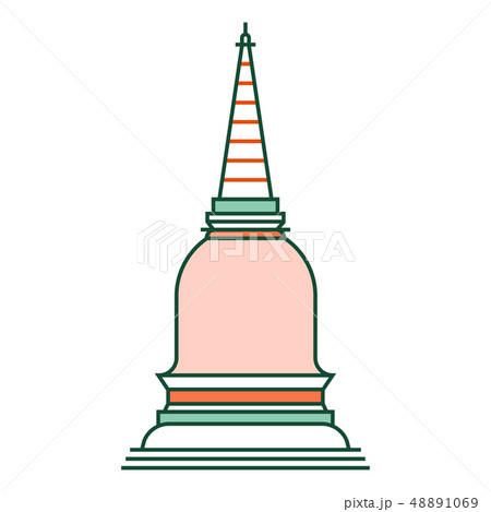Thai pagoda LineColor illustration Thai pagoda LineColor illustration 48891069